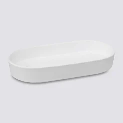 Plateau en grès, Blanc coton