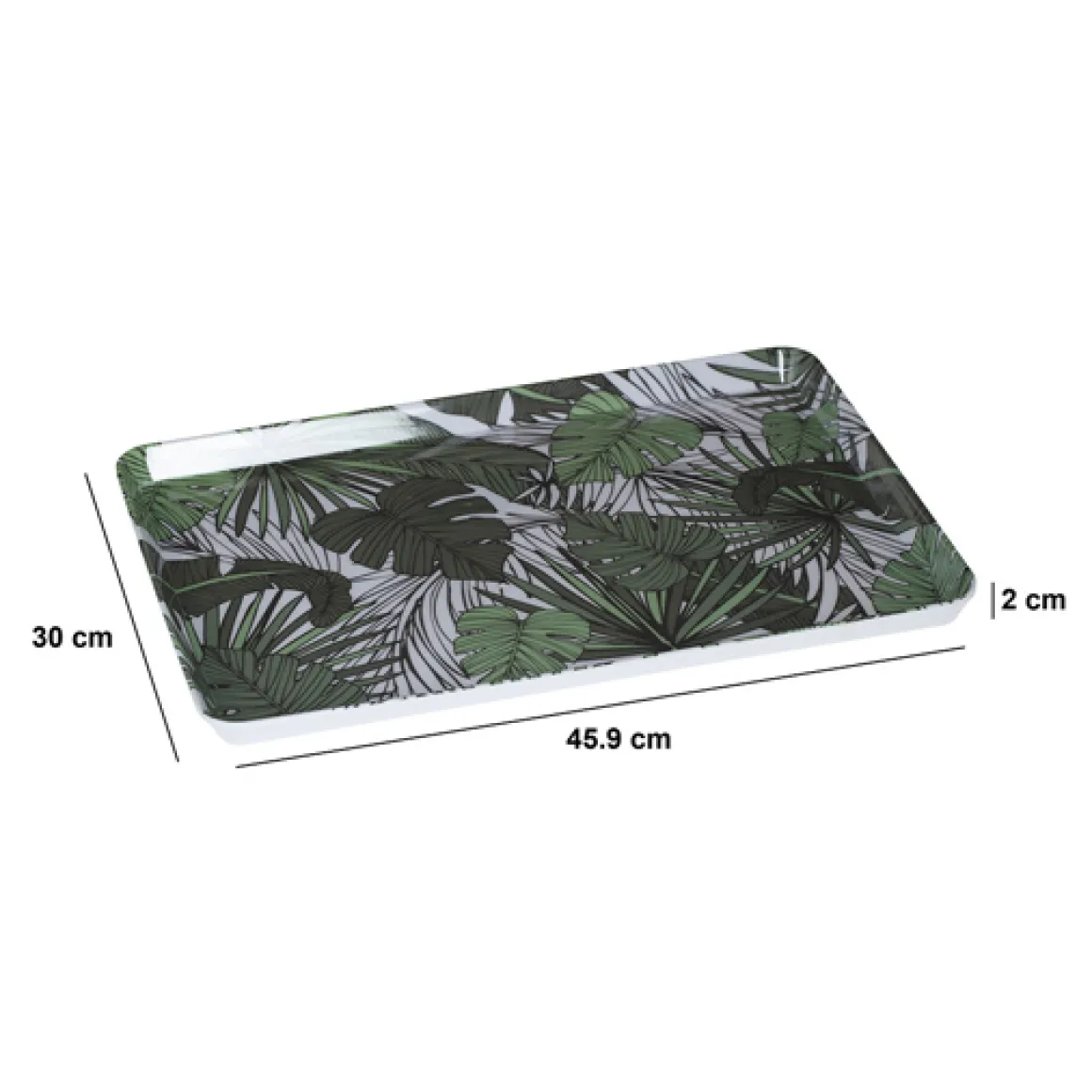 Plateau rectangle 45x30 cm, Jungle