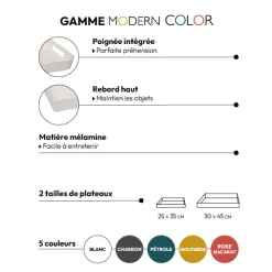 Plateau 45x30 cm, Gris charbon