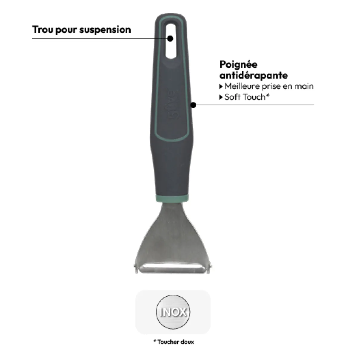 Éplucheur rasoir, inox