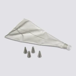 Poche à douilles avec 4 douilles, inox
