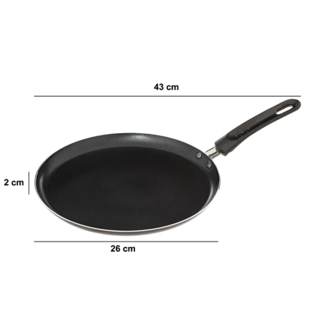 Poêle à crêpes 26cm, Noir