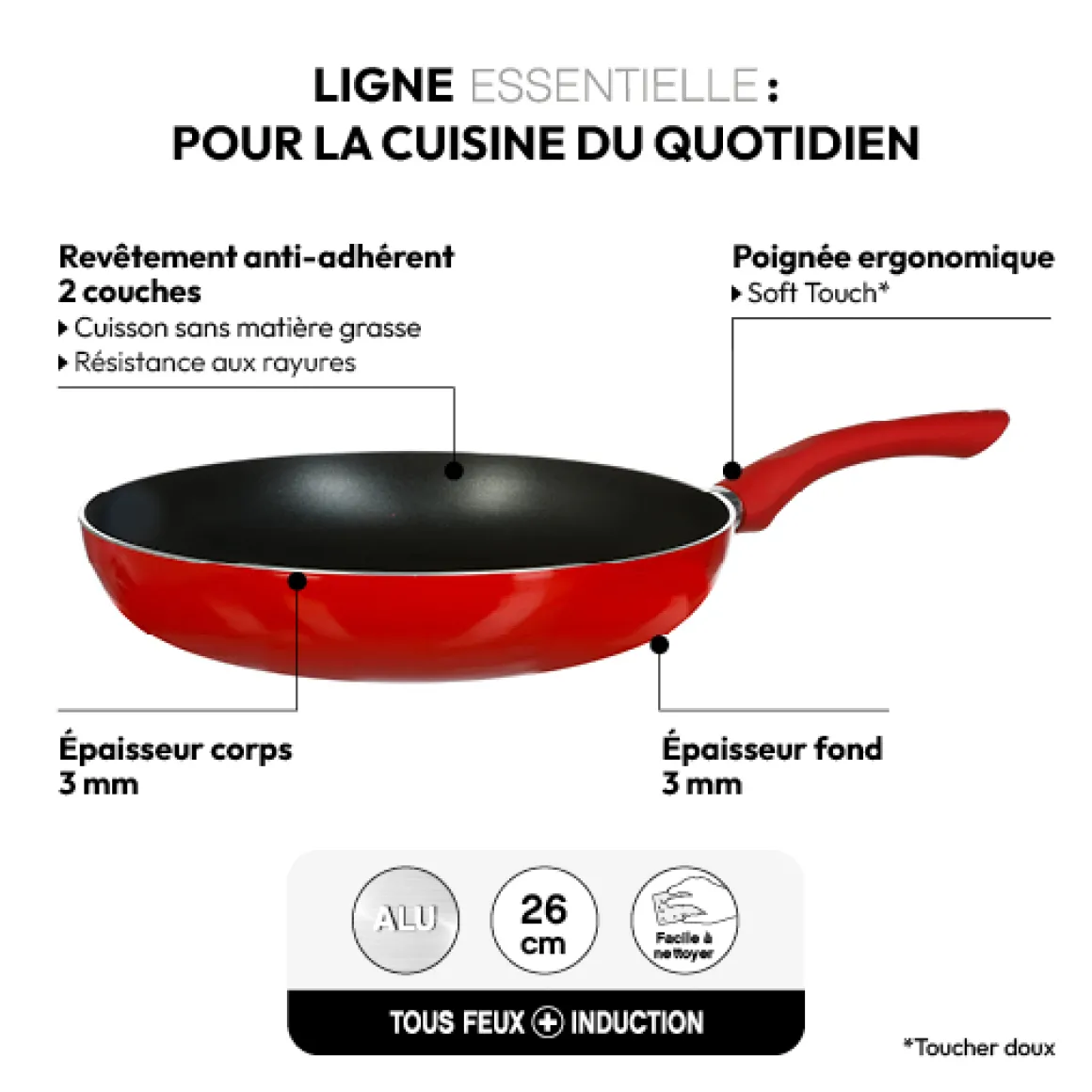 Poêle Aluminium, 26 cm