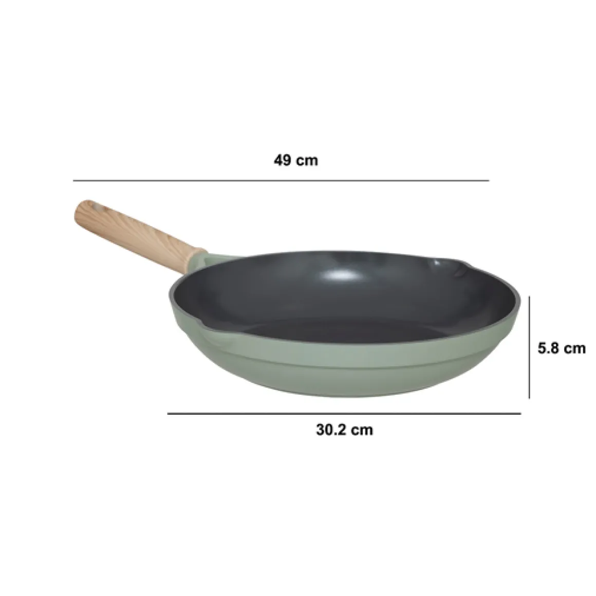 Poêle aluminium forgé 28 cm, Vert