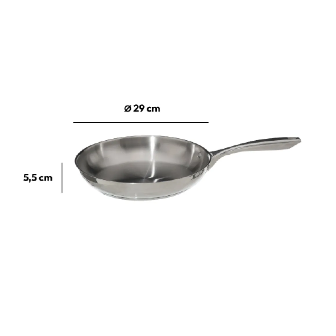 Poêle Inox, 28 cm