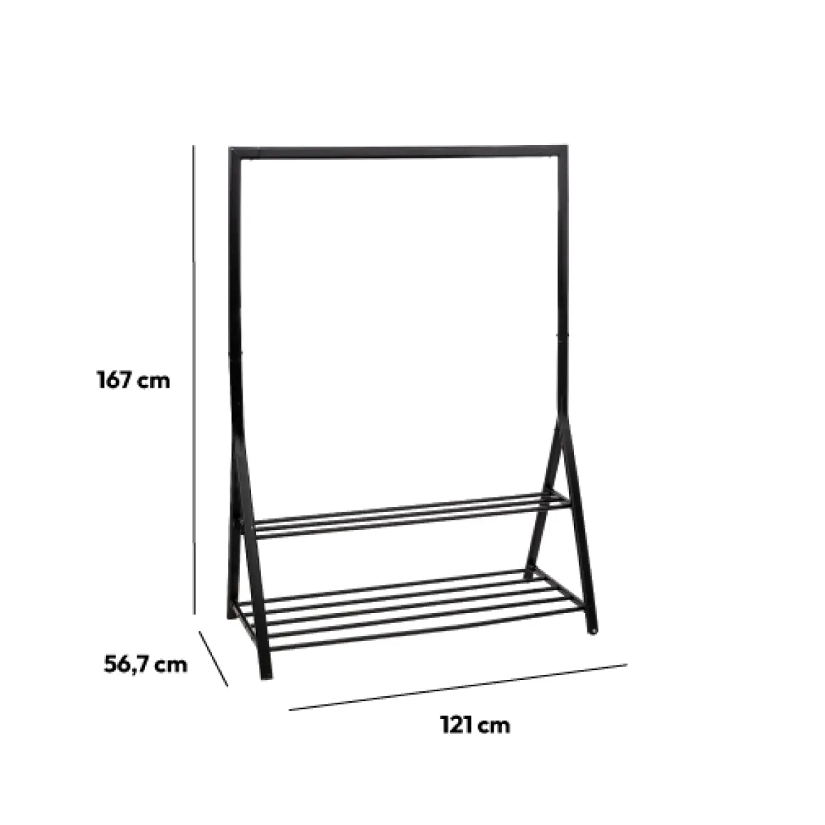 Portant à vêtements 2 niveaux métal