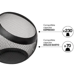 Porte capsules rond, Noir