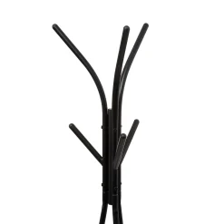 Porte manteau 6 crochets métal/bois, Noir