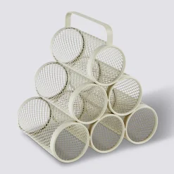 Porte-bouteilles 6 compratiments métal, Beige