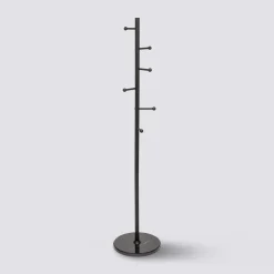 Porte-manteaux 8 crochets 173cm, Noir
