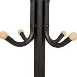 Porte-manteaux 11 patères 176,5cm, Noir