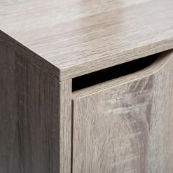 Porte-manteaux effet chêne naturel, Noir