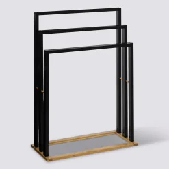 Porte-serviettes sur pieds, Noir
