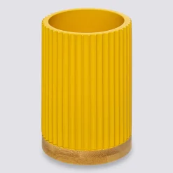 Pot à brosses à dents, Jaune moutarde