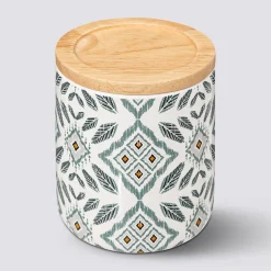 Pot à cotons, Blanc et vert