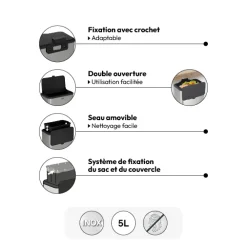 Poubelle à compost 5L, Inox