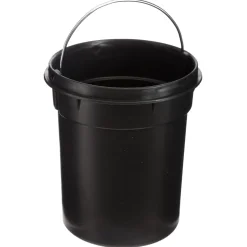 Poubelle à couvercle bambou 3L, Blanc