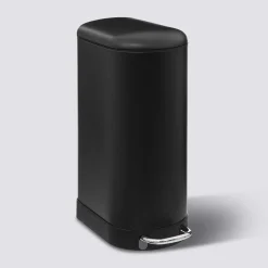 Poubelle à pédale métal 30L, Noir Ariane