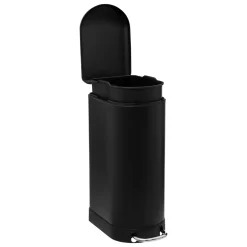Poubelle à pédale métal 30L, Noir Ariane