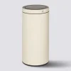 Poubelle automatique métal 40L, Beige