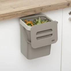 Poubelle compost plastique 5L, Taupe