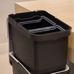 Poubelle de recyclage, 36L, Noir