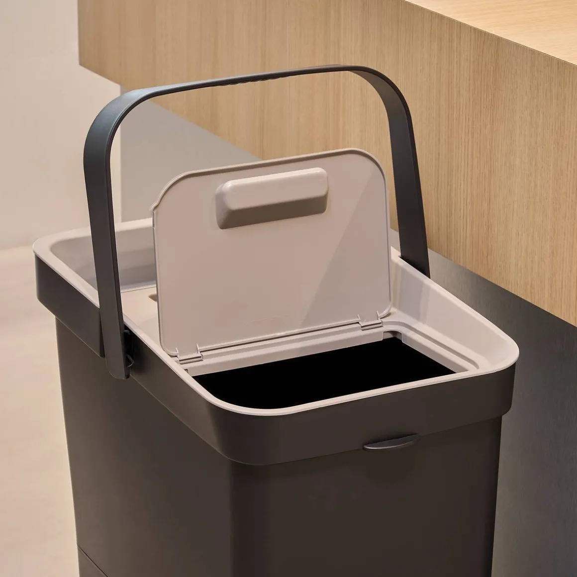 Poubelle de recyclage, 36L, Noir