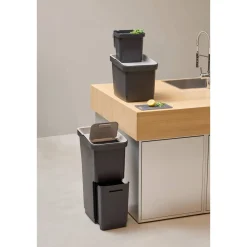 Poubelle de recyclage, 36L, Noir