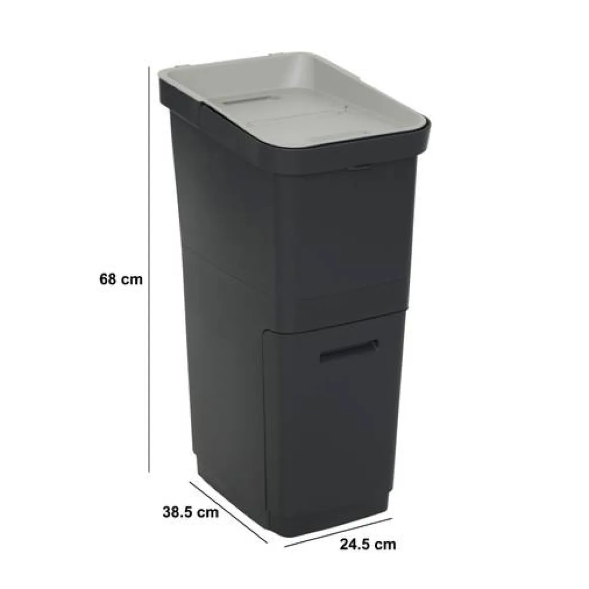 Poubelle de recyclage, 36L, Noir