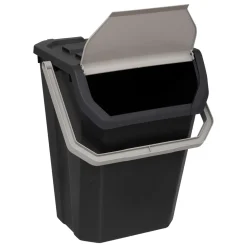 Poubelle de tri plastique 37L, Noir
