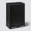 Poubelle de tri sélectif à pédales métal 2x30L, Noir