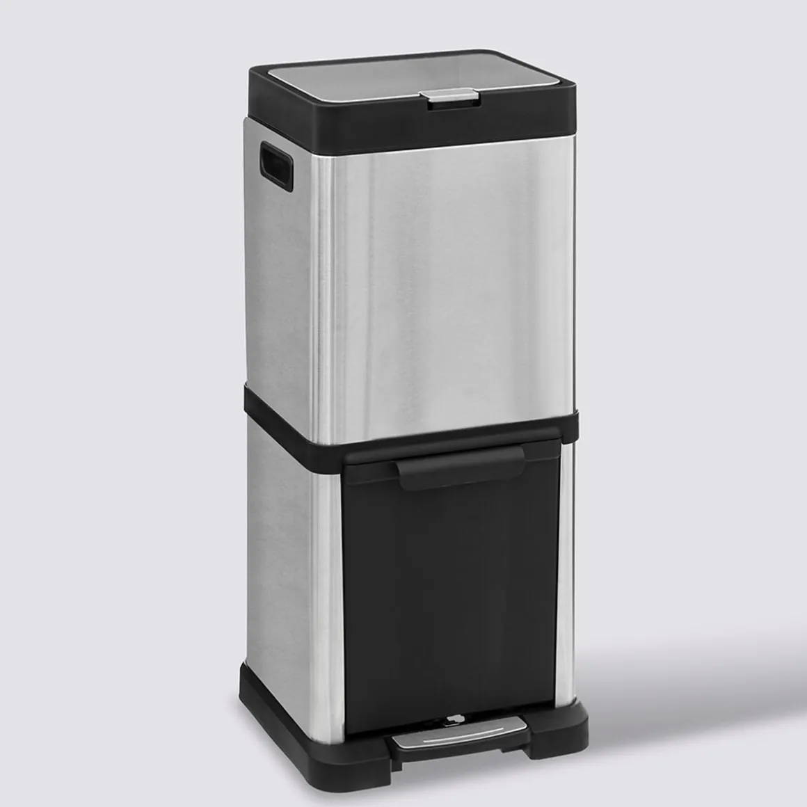 Poubelle de tri sélectif en métal 20+14L, Inox