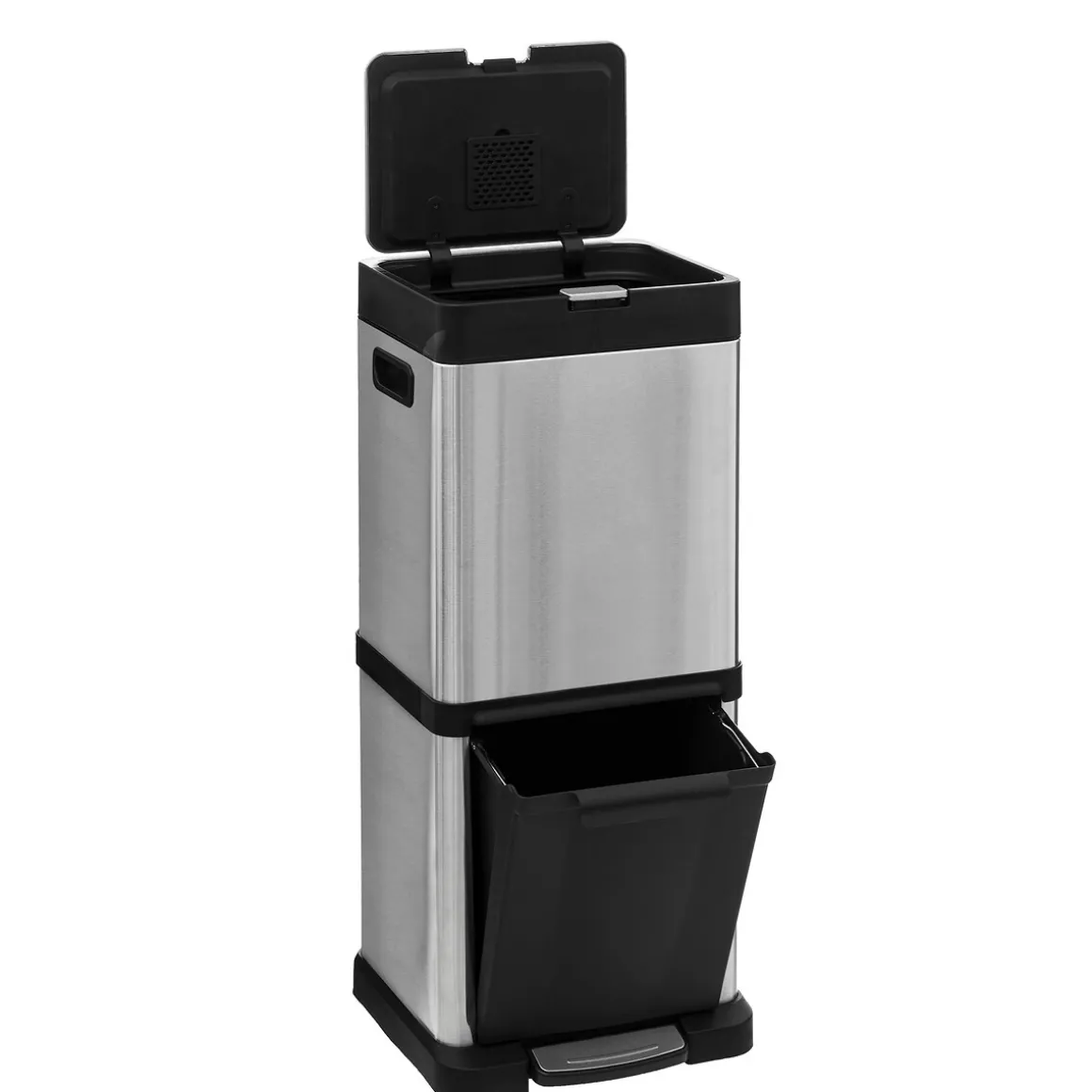 Poubelle de tri sélectif en métal 20+14L, Inox