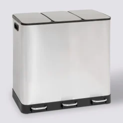 Poubelle de tri 3X18L, Inox