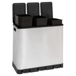 Poubelle de tri 3X18L, Inox