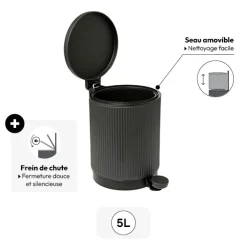 Poubelle 5L, Ardoise