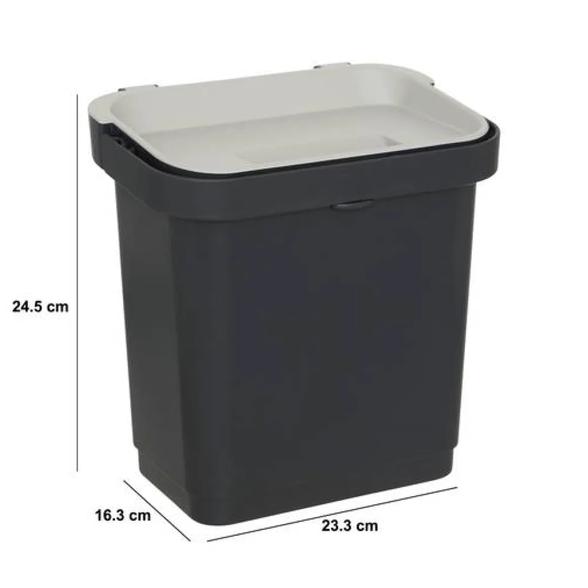 Poubelle, Manuel, 5 l, Noir