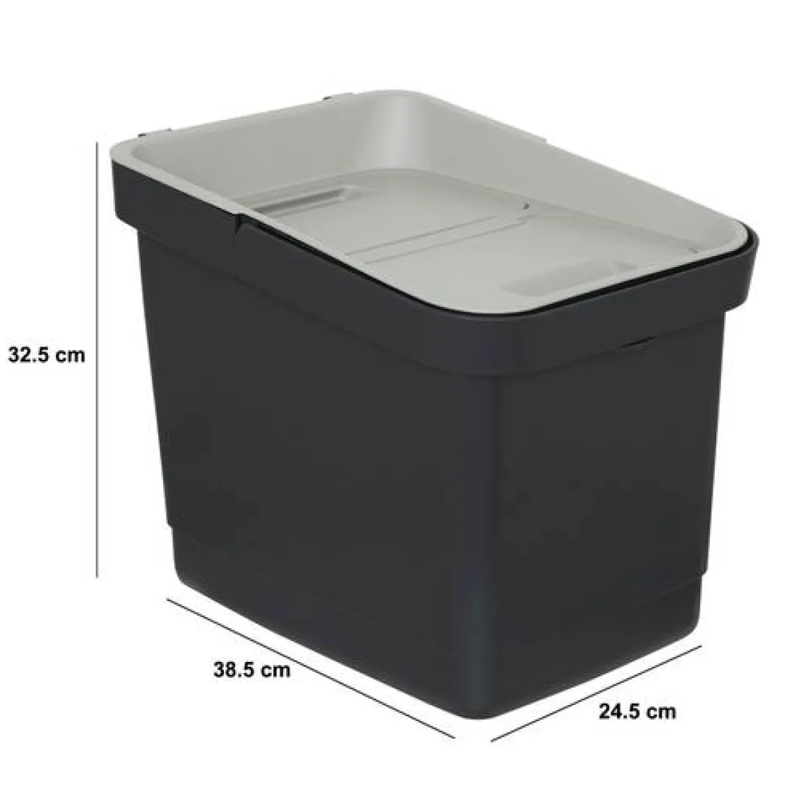 Poubelle, Manuel, 20,5 l, Noir