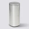 Poubelle métal 50L avec ouverture pression, Gris