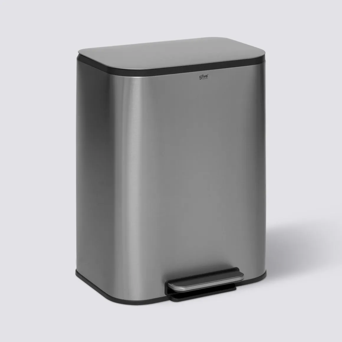 Poubelle métal 50L, Inox finition mat