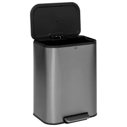 Poubelle métal 50L, Inox finition mat