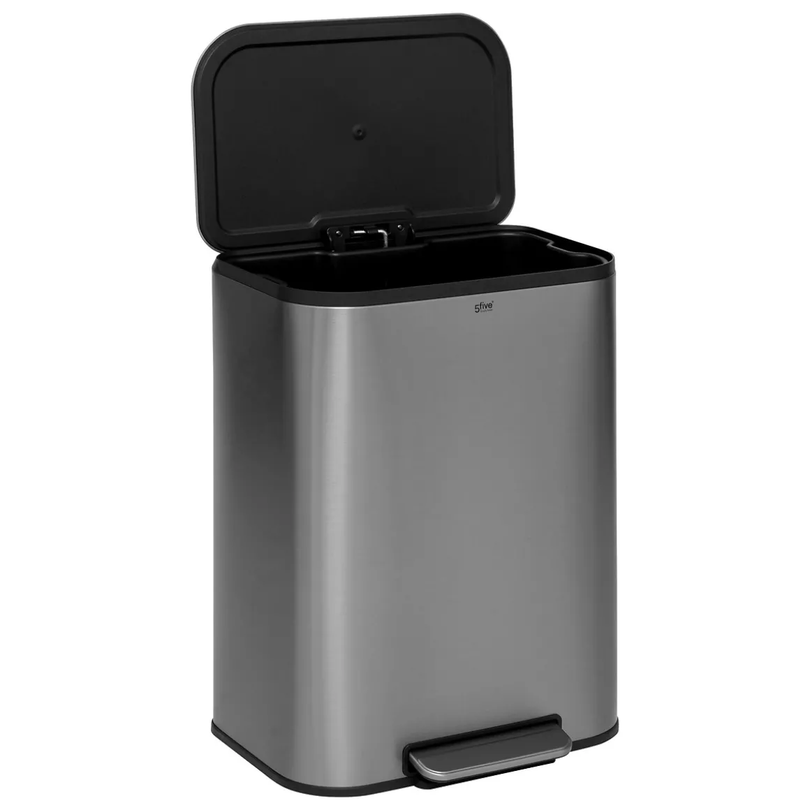 Poubelle métal 50L, Inox finition mat