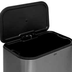 Poubelle métal 50L, Inox finition mat