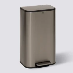 Poubelle métal 30L, Inox finition mat