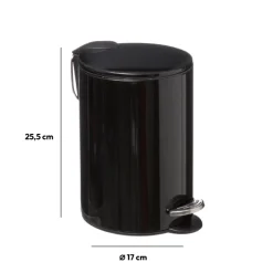 Poubelle métal Soft Close 3L, Noir