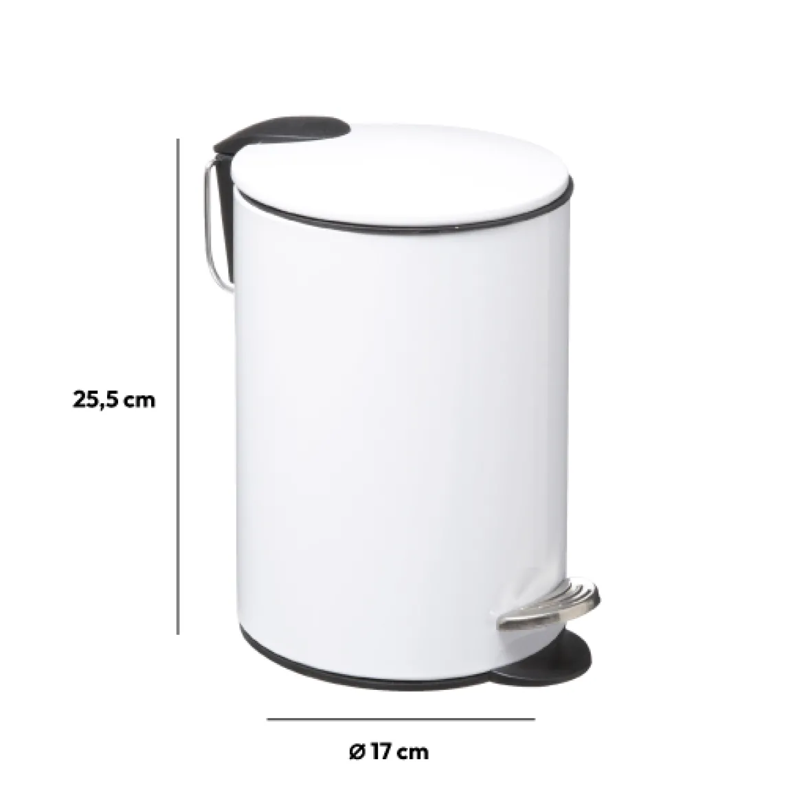 Poubelle métal Soft Close 3L, Blanc