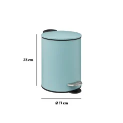 Poubelle métal Soft Close 3L, Bleu artic