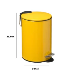 Poubelle métal Soft Close 3L, Jaune