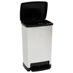 Poubelle, Pédale, 50 l, Argent