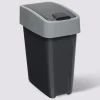 Poubelle plastique 2 ouvertures 10L, Gris